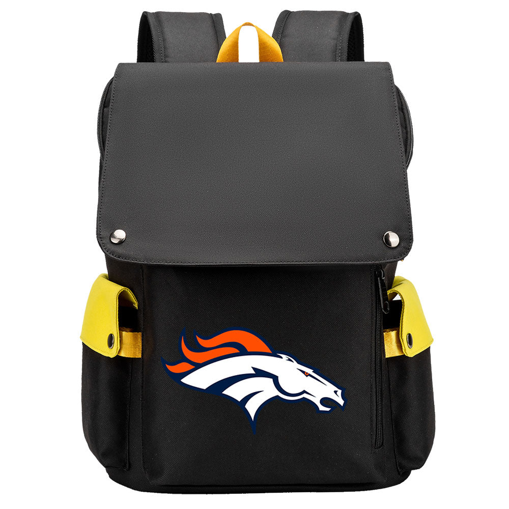 Denver Broncos Football Team Rugby Laptop Backpack Oxford School Bag