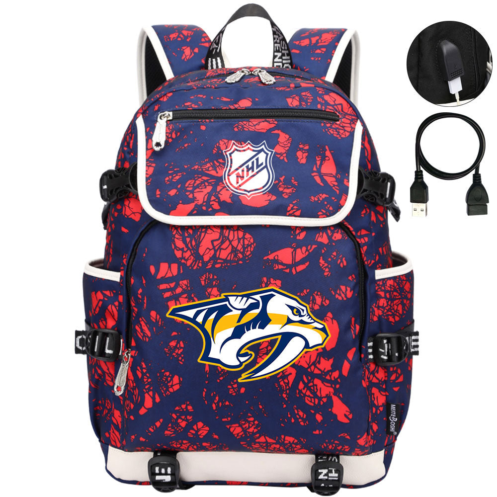 Nashville Predators Hockey League Backpack School Notebook Travel Bag