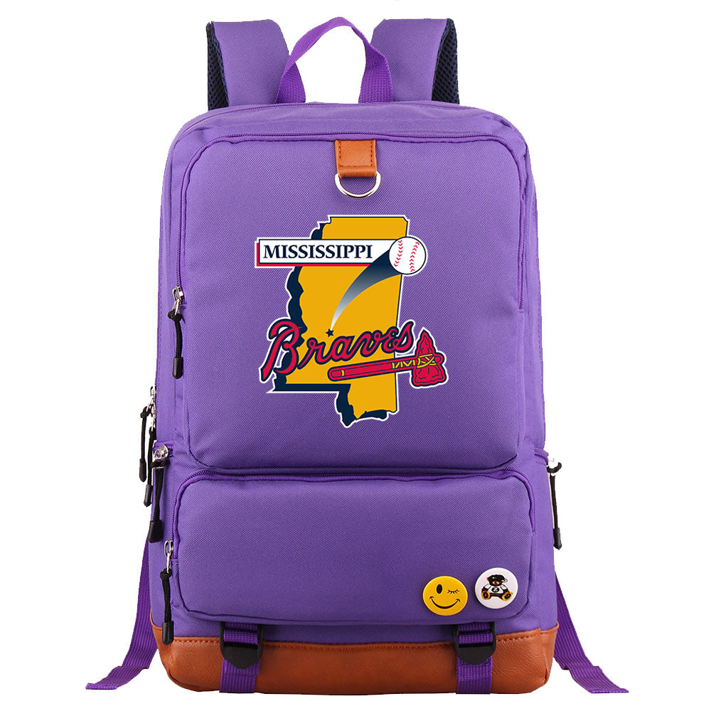 Mississippi Braves Water Proof Backpack NoteBook Laptop School Bag