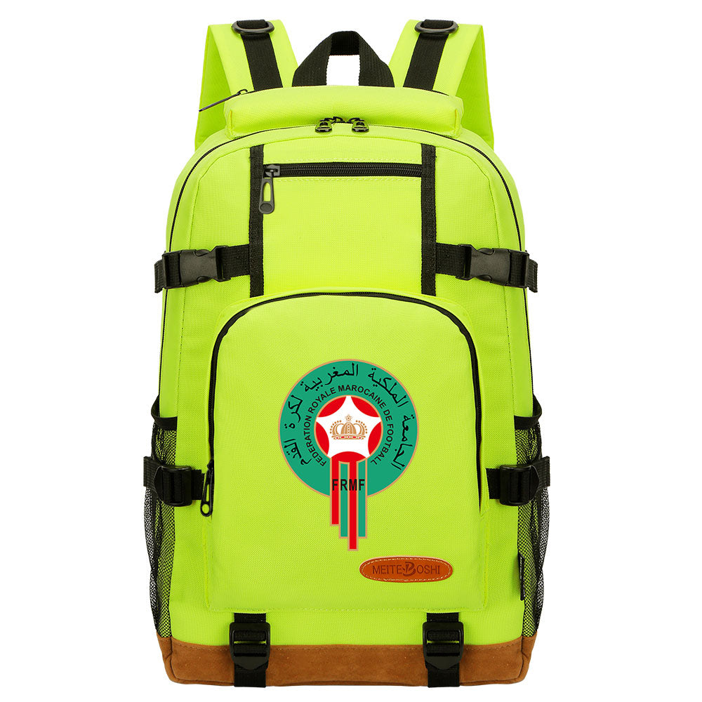 Royal Moroccan National Football Team Waterproof Backpack School Notebook Travel Bag