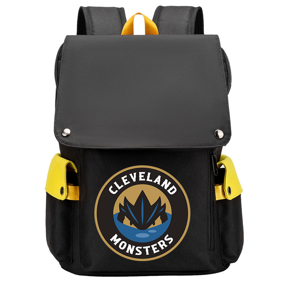 Cleveland Monsters Hockey Team School Backpack Oxford Laptop Bag