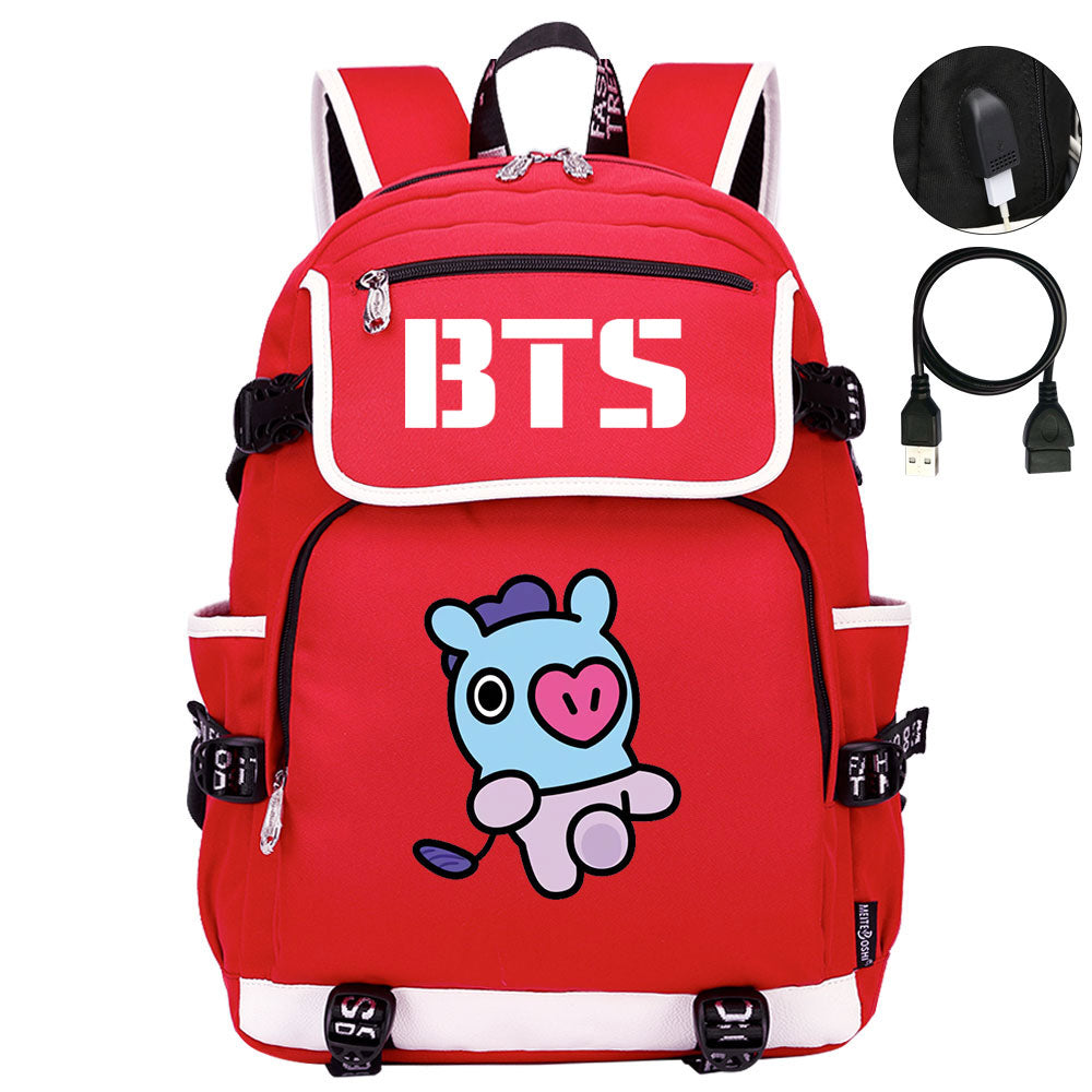 BTS Mang Backpack School Notebook Travel Bags