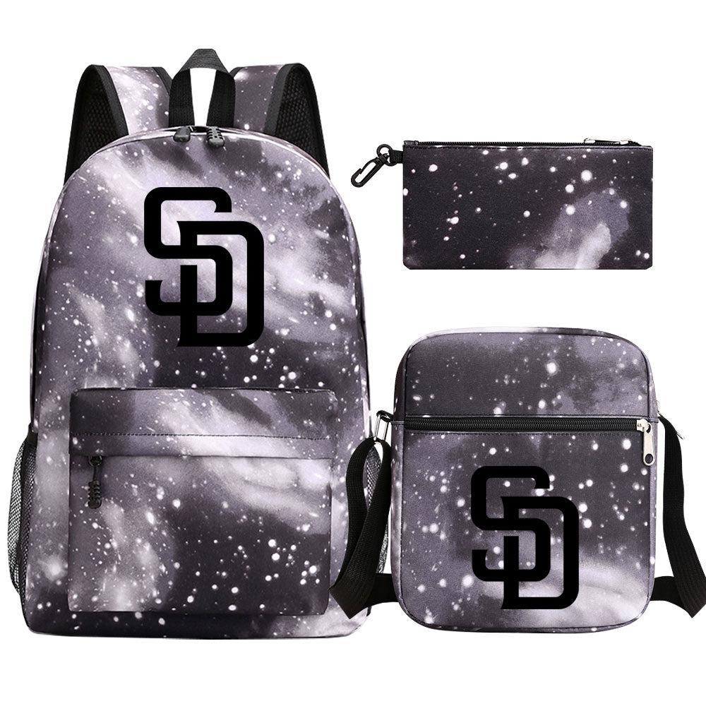 San Diego Padres Baseball School Backpack Shoulder Bag Pencil Bags 3pcs Set