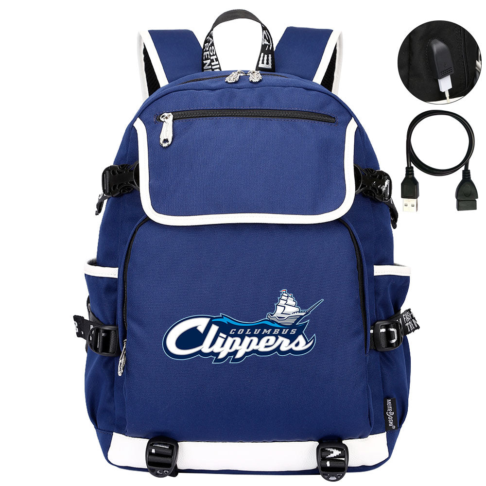 Columbus Clippers Backpack School Notebook Travel Bags