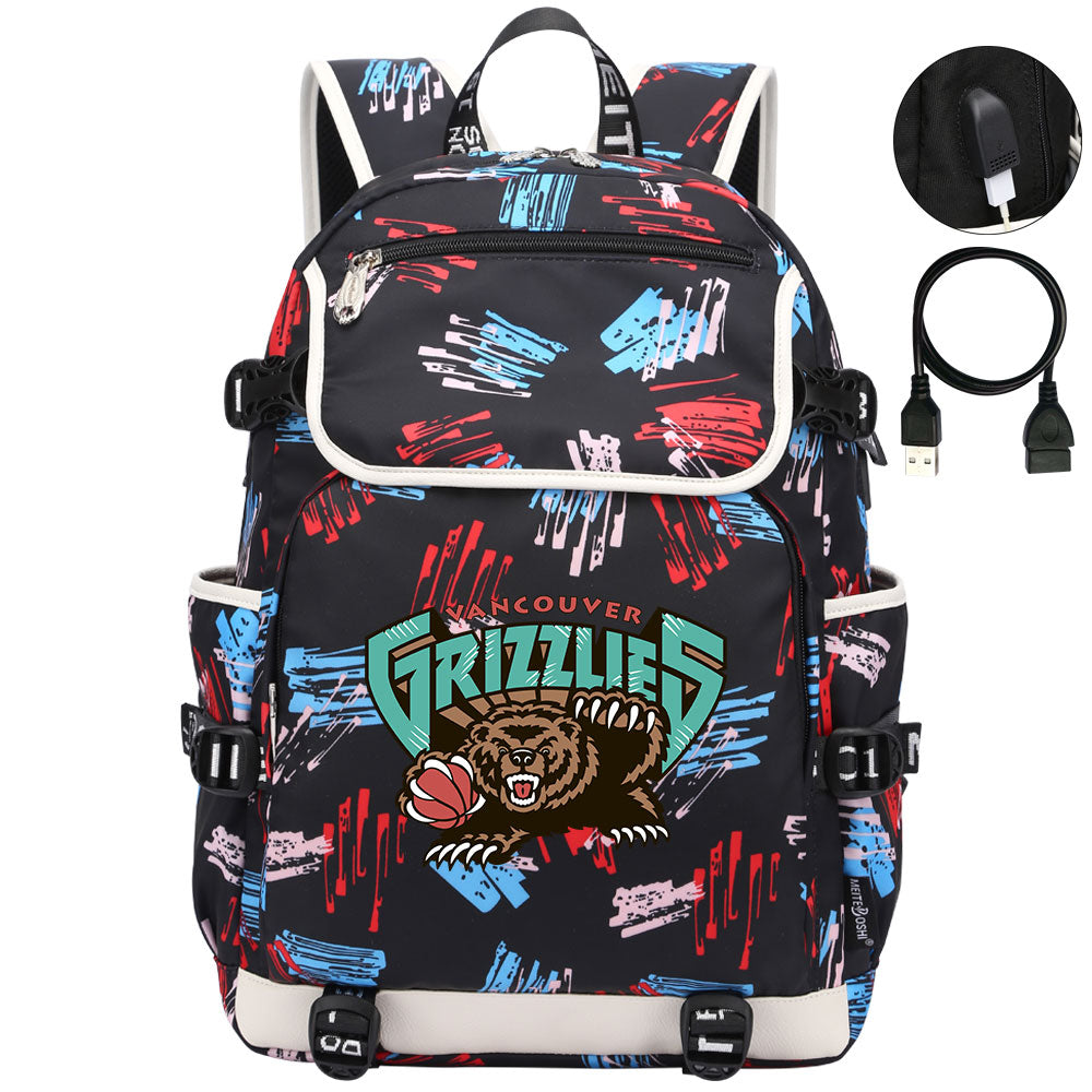 Vancouver Grizzlies Backpack School Notebook Travel Bags