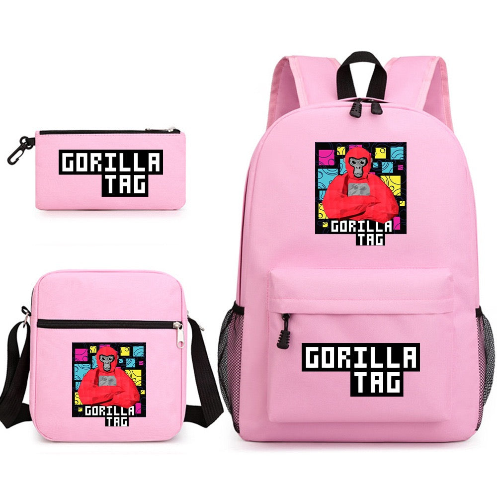 Gorilla Tag School Backpack Shoulder Bag Pencil Bags 3pcs Set
