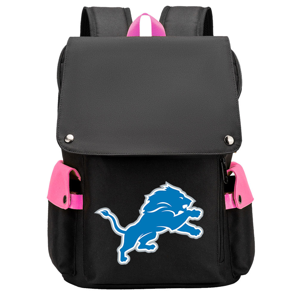 Detroit Lions Football Team Rugby Laptop Backpack Oxford School Bag