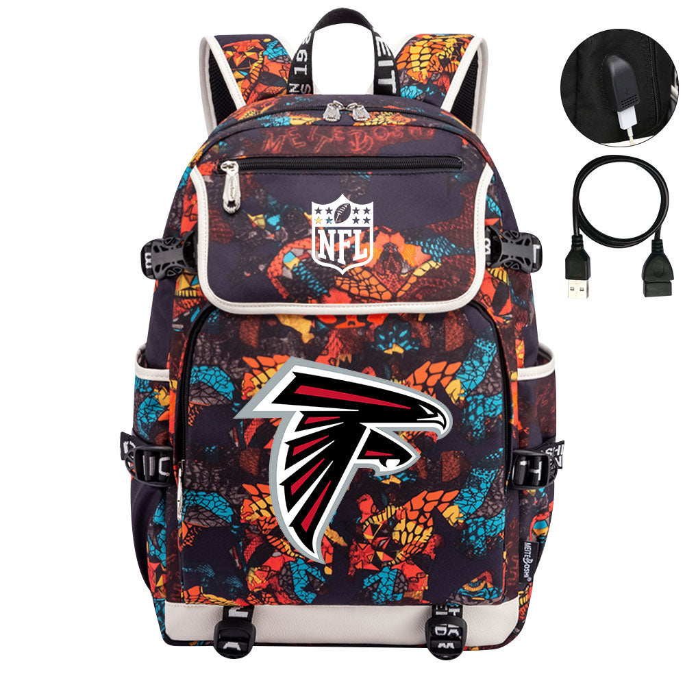 Atlanta Falcons Football Team Rugby Backpack School Notebook Travel Bag