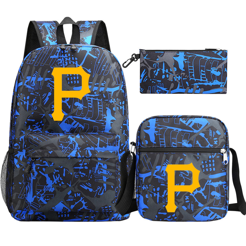 Pittsburgh Pirates Baseball School Backpack Shoulder Bag Pencil Bags 3pcs Set