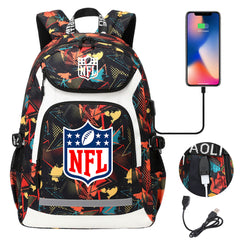 Football Team Rugby  Backpack School Notebook Travel Bags With USB