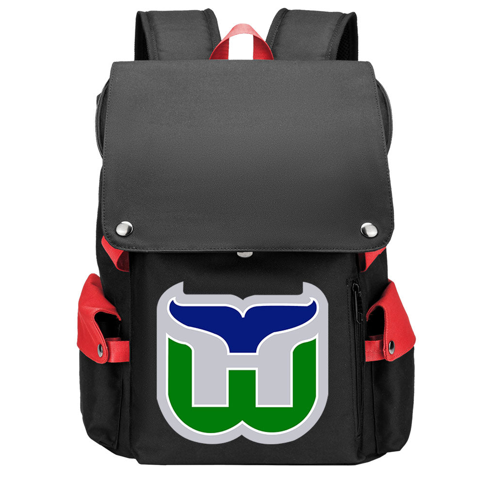 Hartford Whalers Hockey Team School Backpack Oxford Laptop Bag