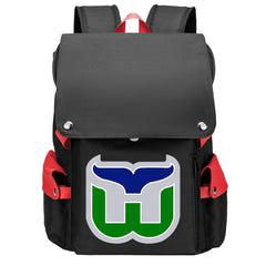 Hartford Whalers Hockey Team School Backpack Oxford Laptop Bag