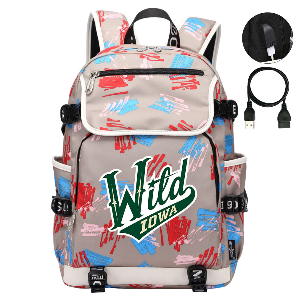 Iowa Wild Hockey League Backpack School Notebook Travel Bag
