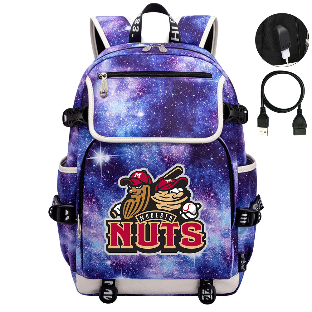 Modesto Nuts Backpack School Notebook Travel Bags