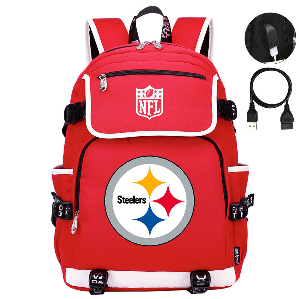 Pittsburgh Steelers Football Rugby Backpack School Notebook Travel Bags