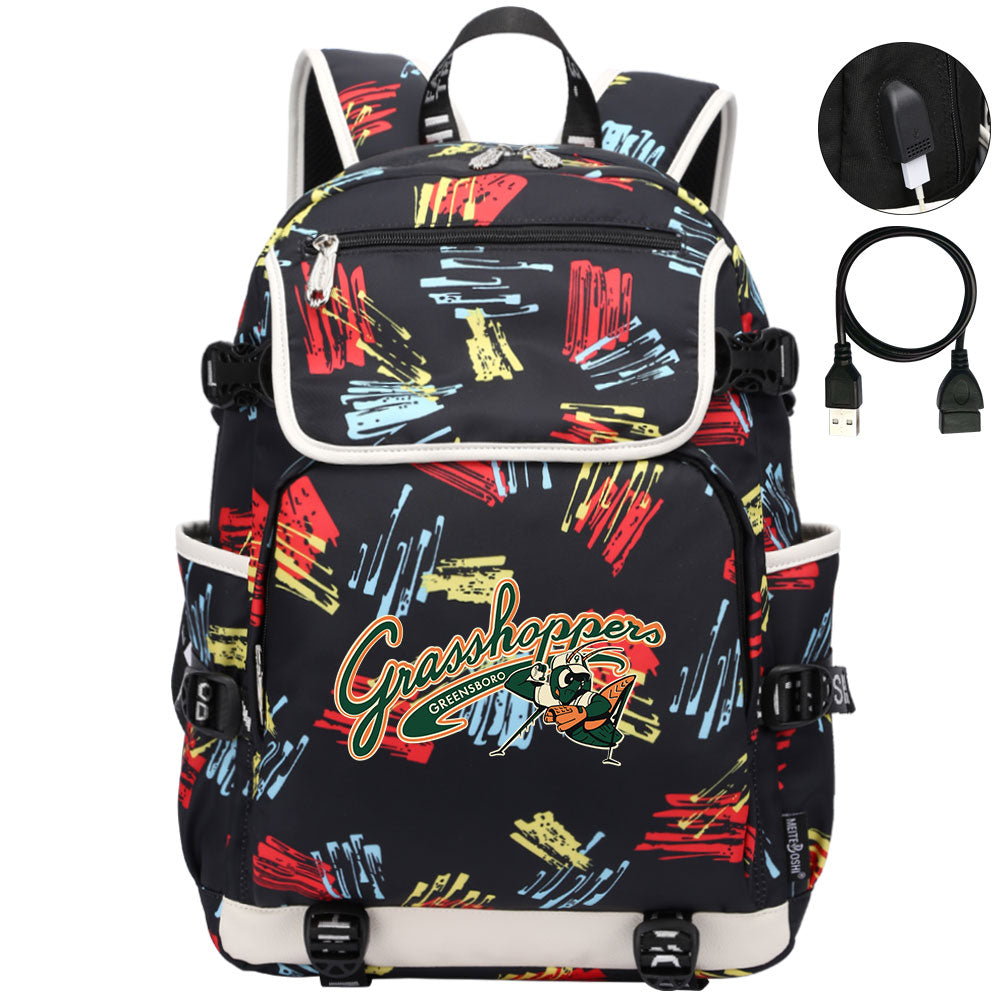 Greensboro Grasshoppers Backpack School Notebook Travel Bags