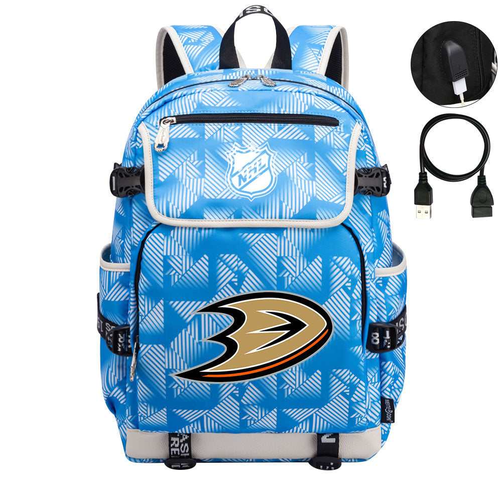 Anaheim Ducks Hockey Team Backpack School Notebook Travel Bags