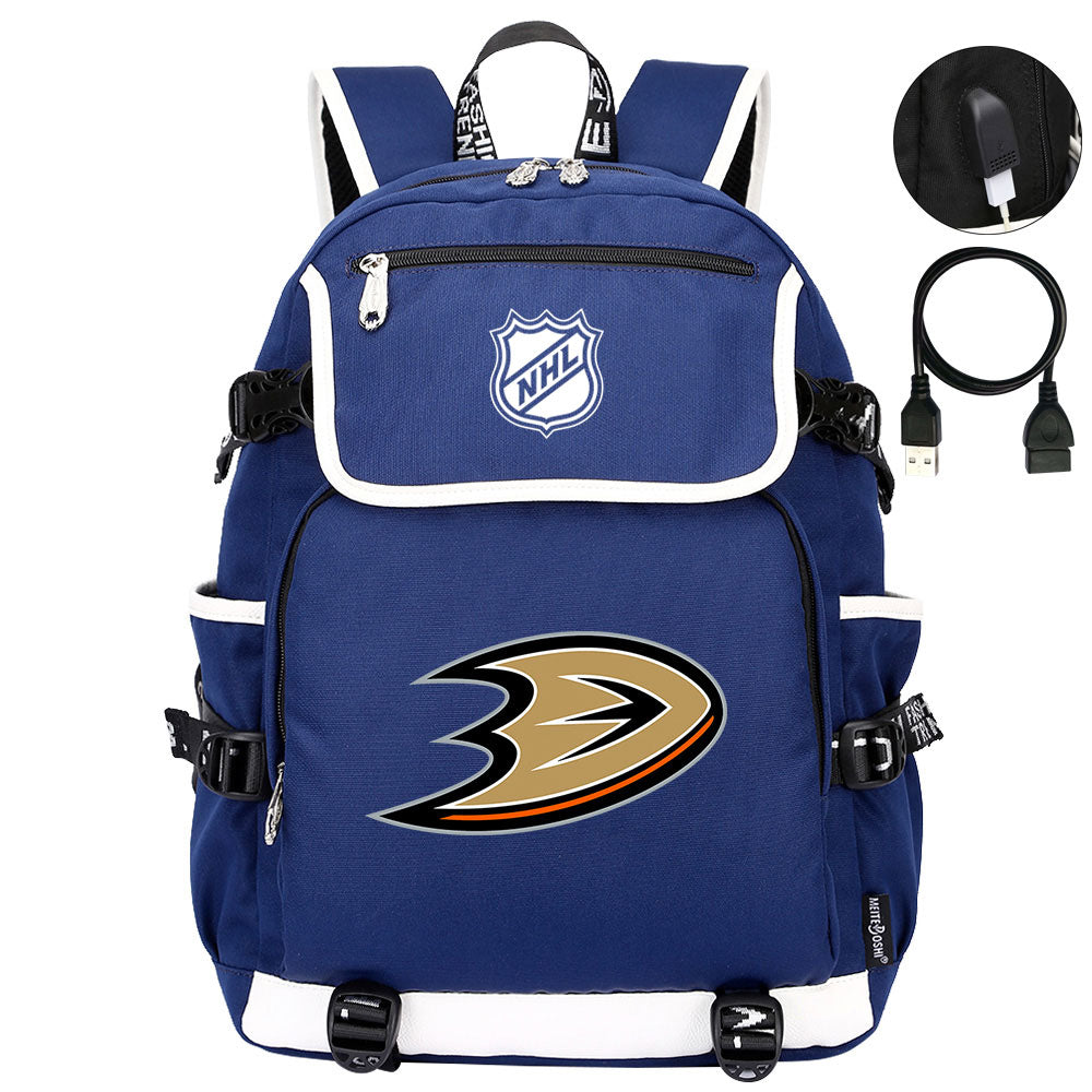 Anaheim Ducks Hockey Team Backpack School Notebook Travel Bags