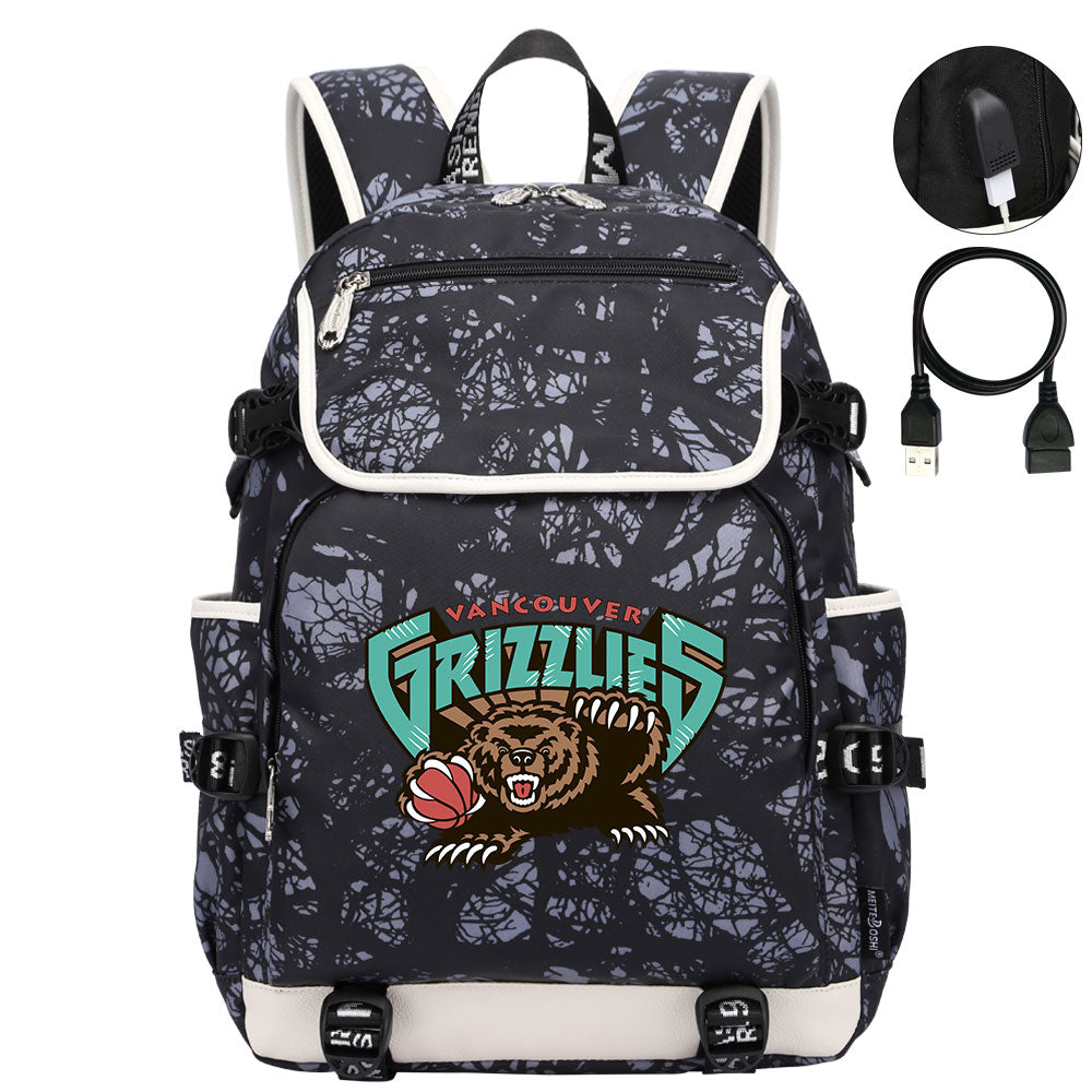 Vancouver Grizzlies Backpack School Notebook Travel Bags