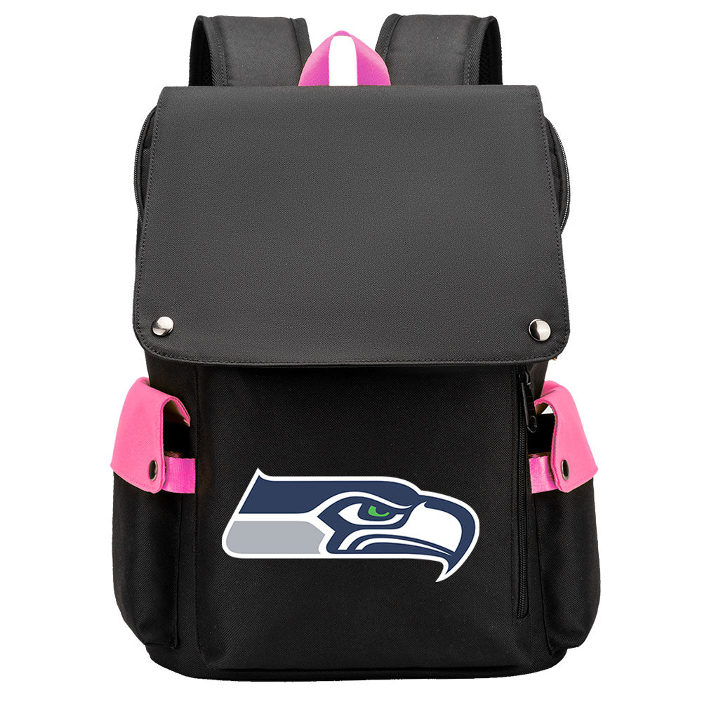 Seattle Seahawks Football Team Rugby Laptop Backpack Oxford School Bag