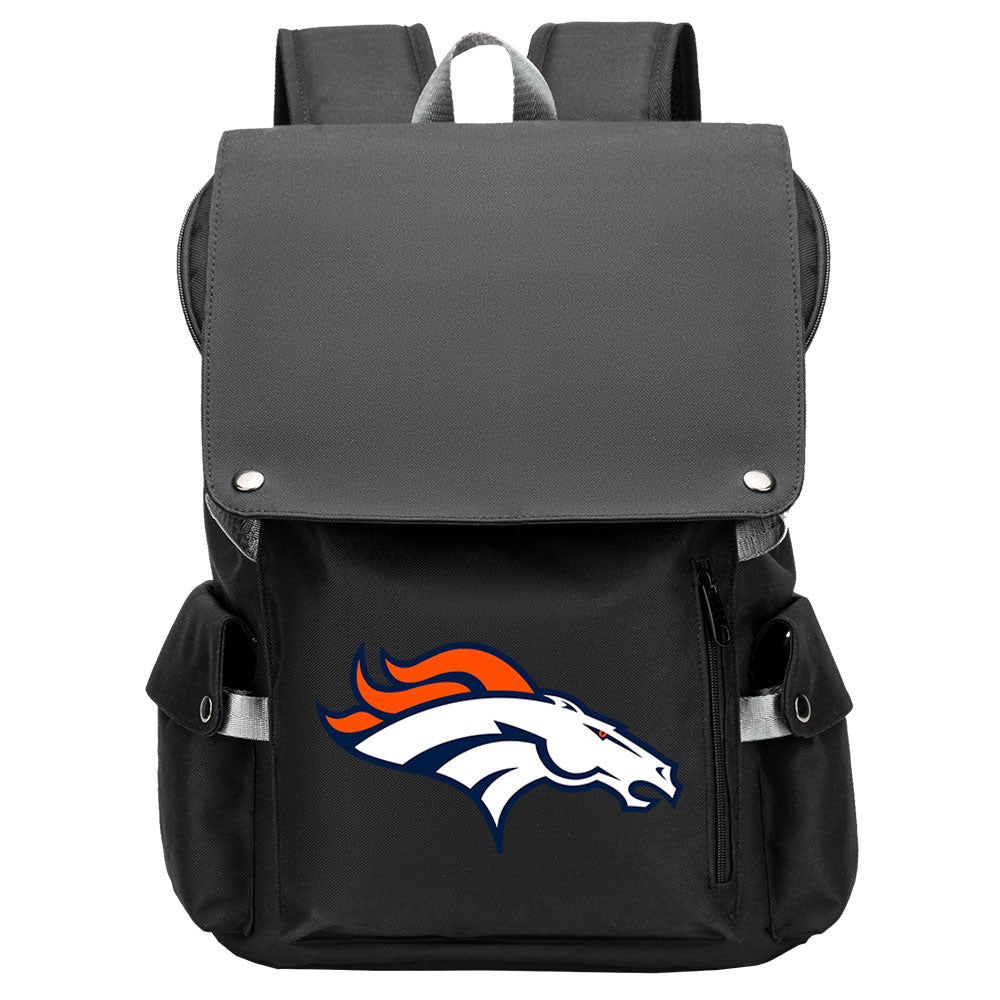 Denver Broncos Football Team Rugby Laptop Backpack Oxford School Bag