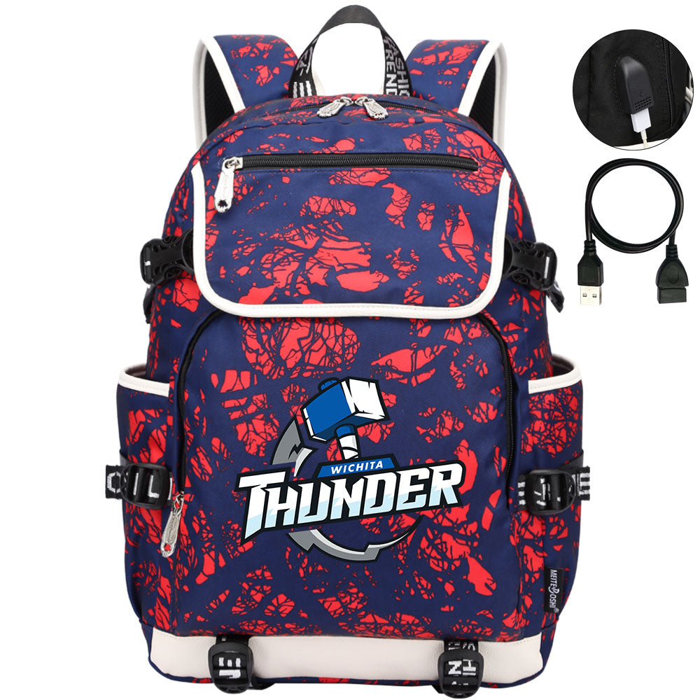Wichita Thunder Hockey Backpack School Notebook Travel Bag