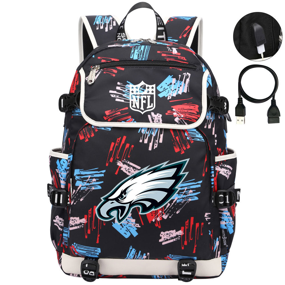 Philadelphia Eagles Football Rugby Backpack School Notebook Travel Bags