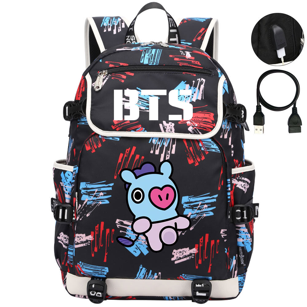BTS Mang Backpack School Notebook Travel Bags