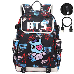 BTS Mang Backpack School Notebook Travel Bags