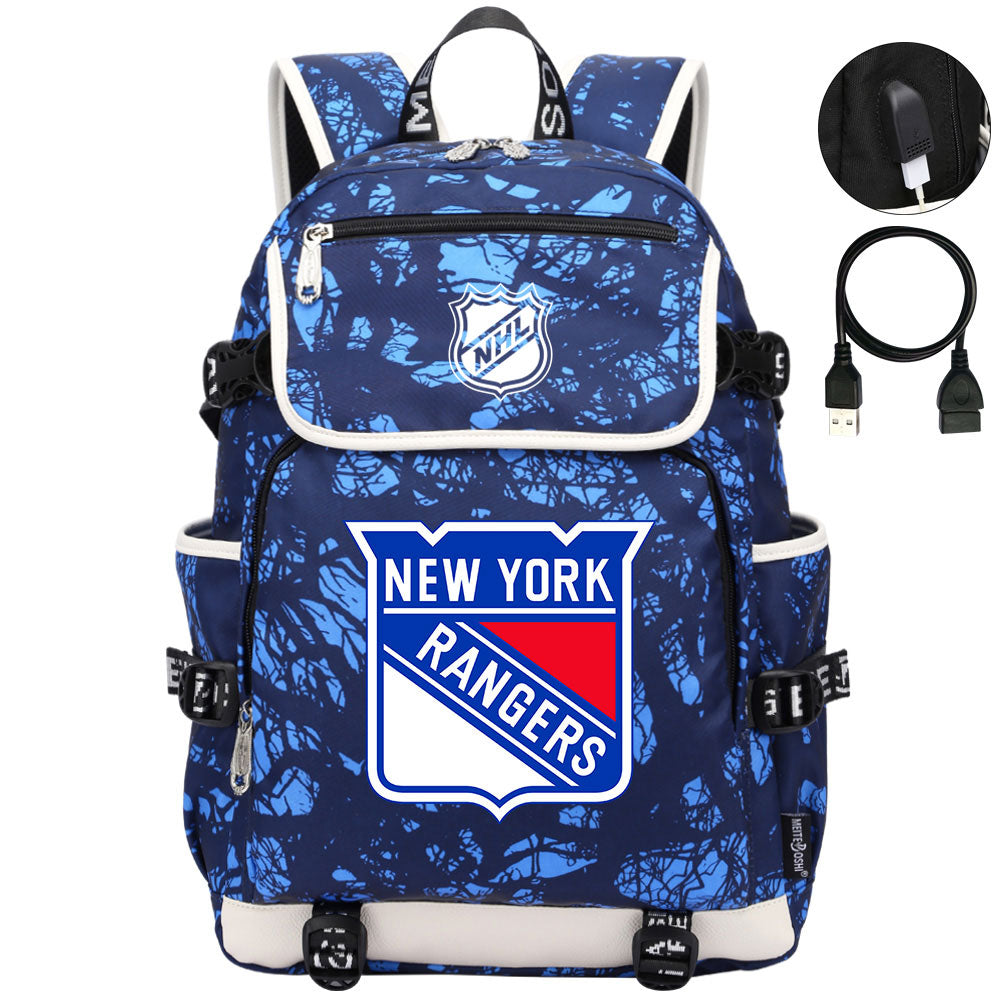 New York Rangers Hockey League Backpack School Notebook Travel Bag