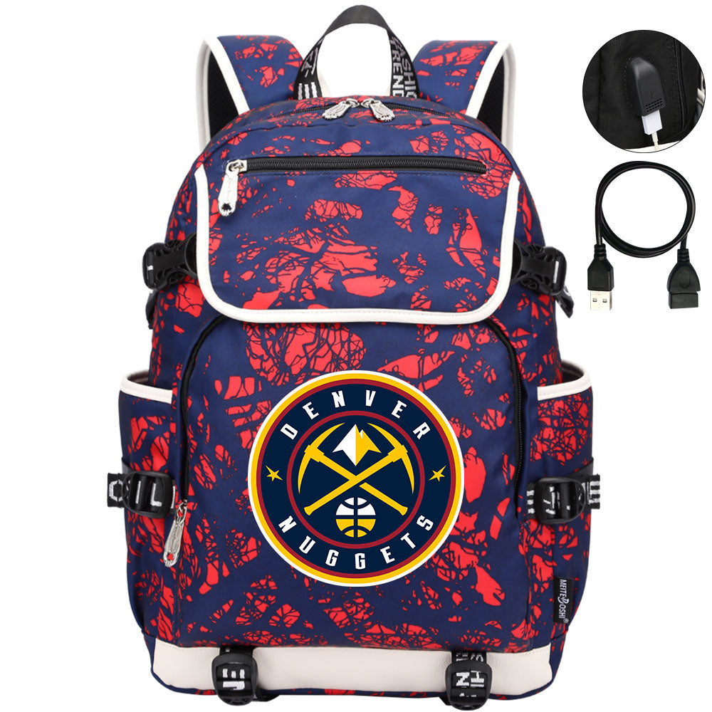 Denver Nuggets Backpack School Notebook Travel Bags
