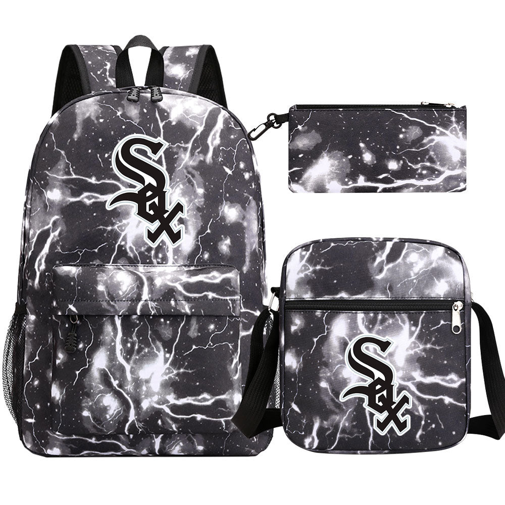 Chicago White Sox Baseball School Backpack Shoulder Bag Pencil Bags 3pcs Set