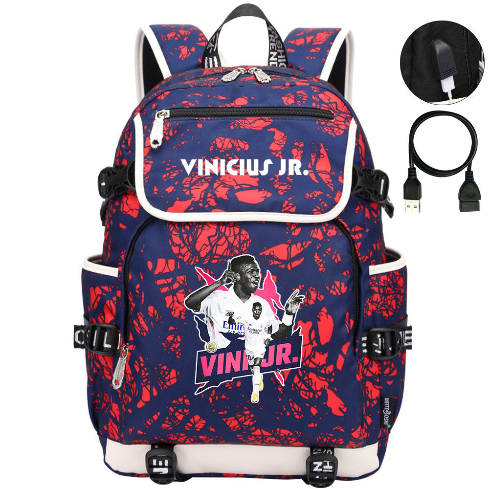 Vinicius Junior FC Backpack School Notebook Travel Bags