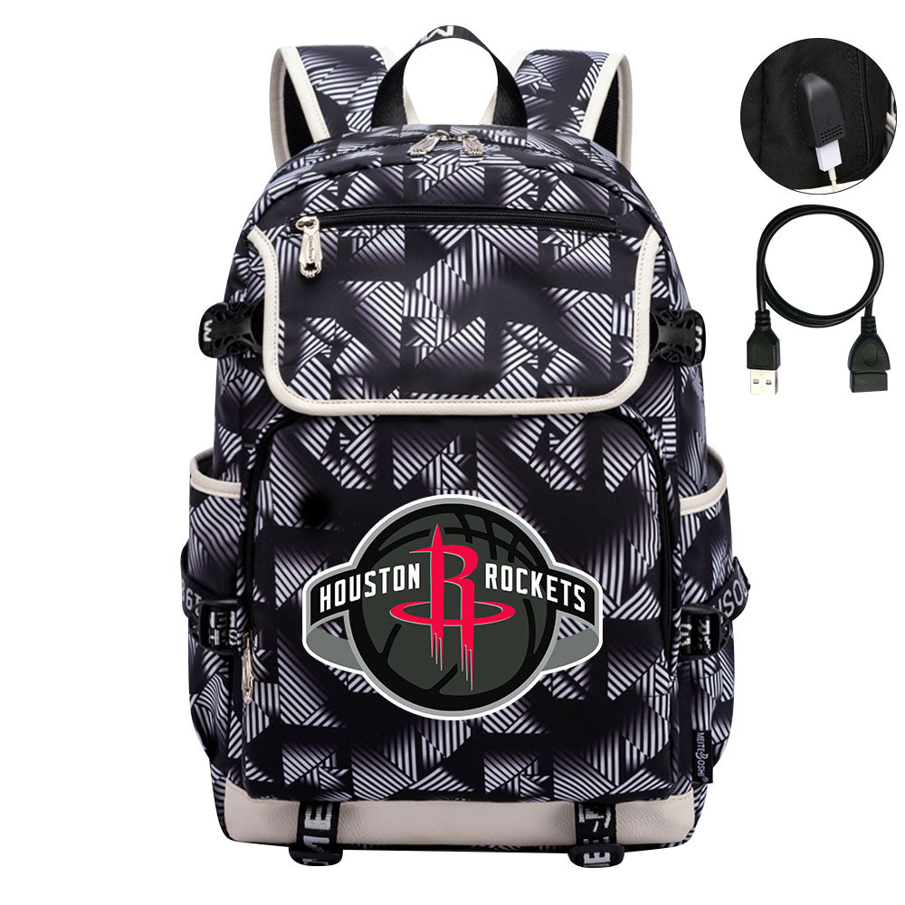 Houston Rockets Backpack School Notebook Travel Bags