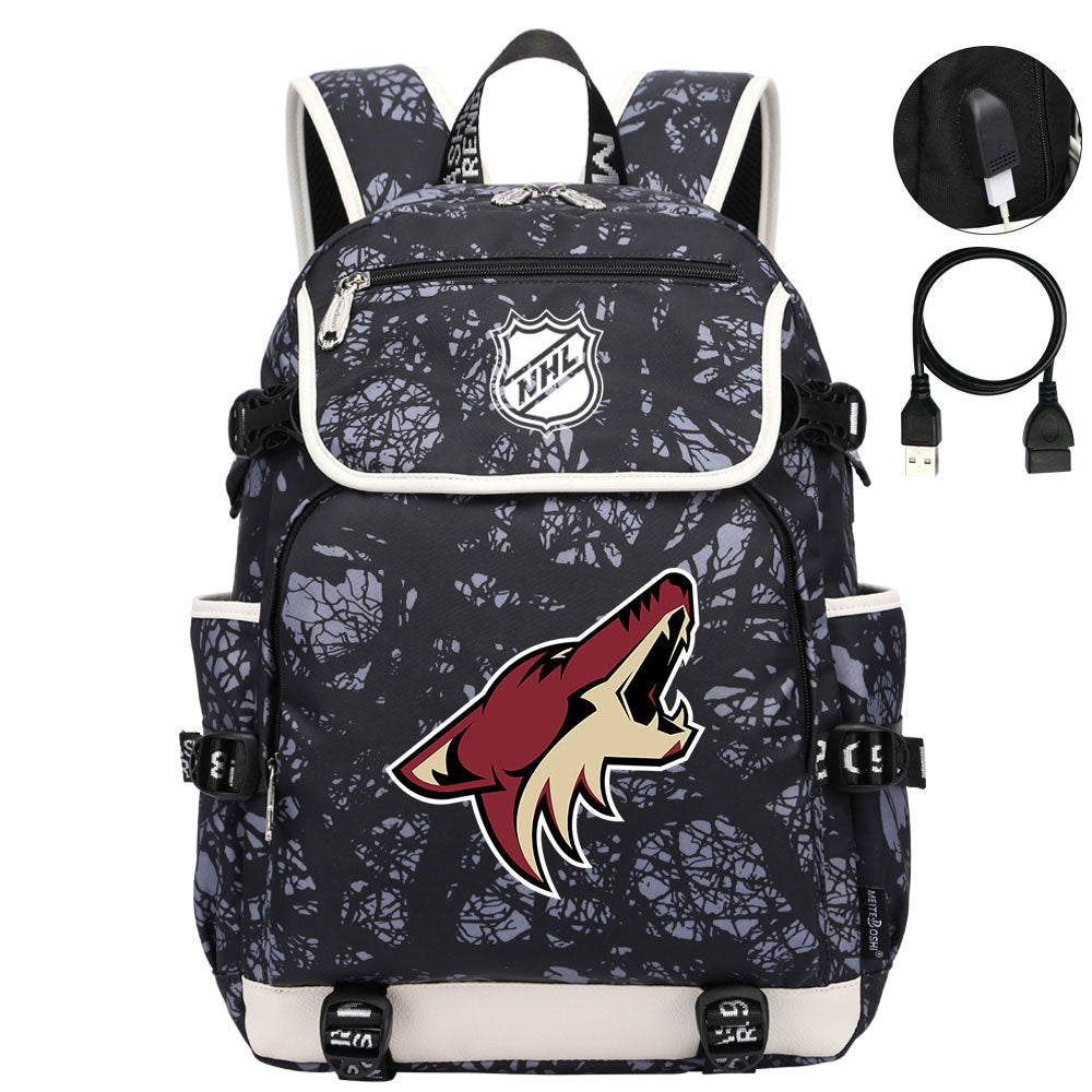 Arizona Coyotes Hockey Team Backpack School Notebook Travel Bags