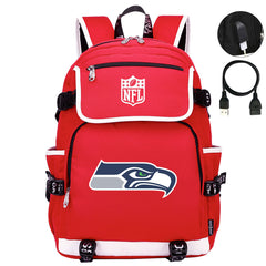 Seattle Seahawks Football Rugby Backpack School Notebook Travel Bags