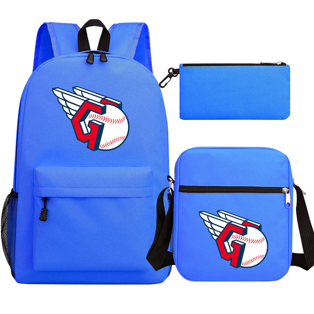 Cleveland Guardians Baseball School Backpack Shoulder Bag Pencil Bags 3pcs Set