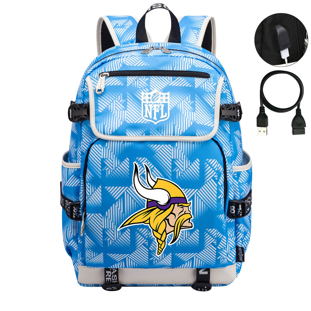 Minnesota Vikings Football Rugby Backpack School Notebook Travel Bags