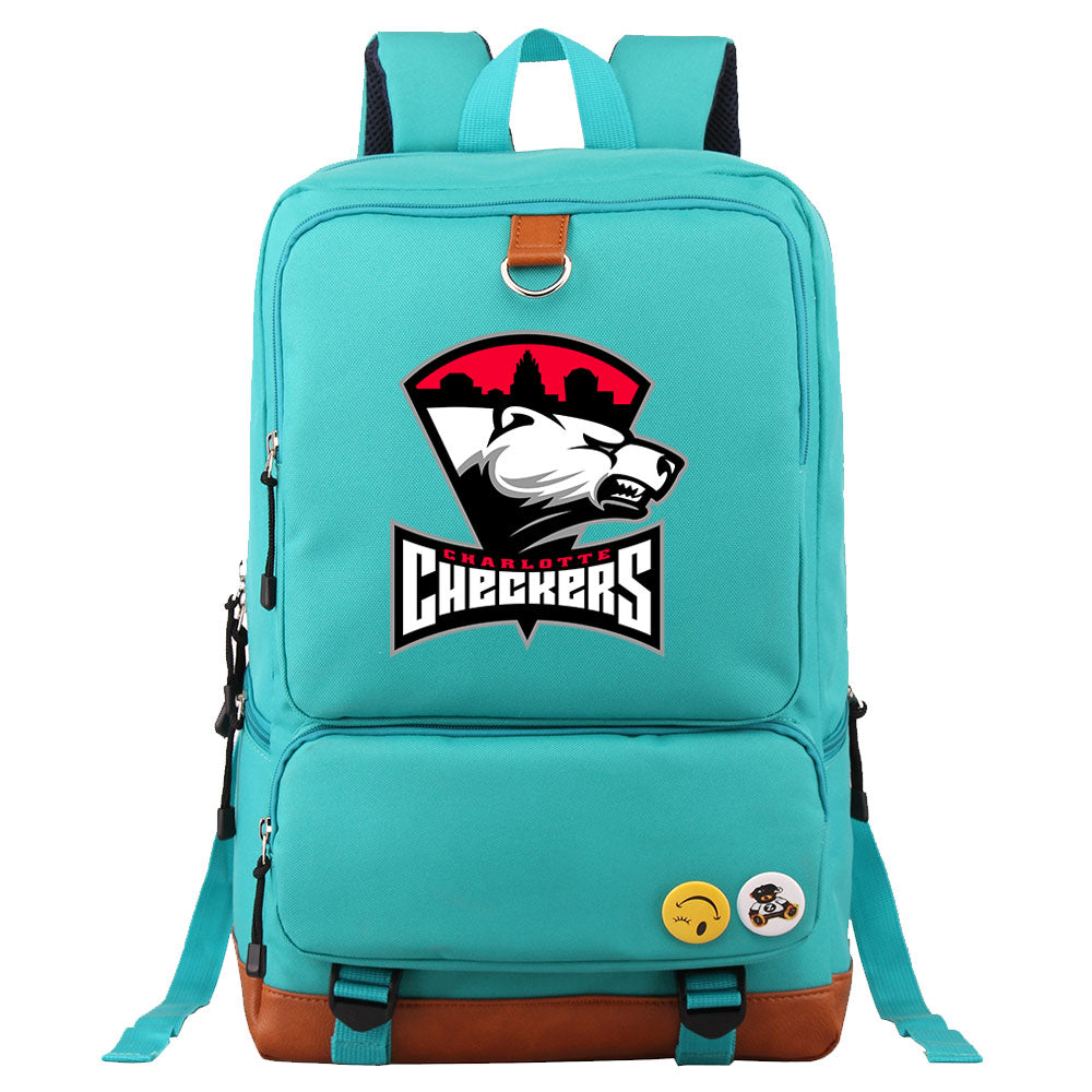 Charlotte Checkers Hockey Team Proof Backpack NoteBook Laptop School Bag