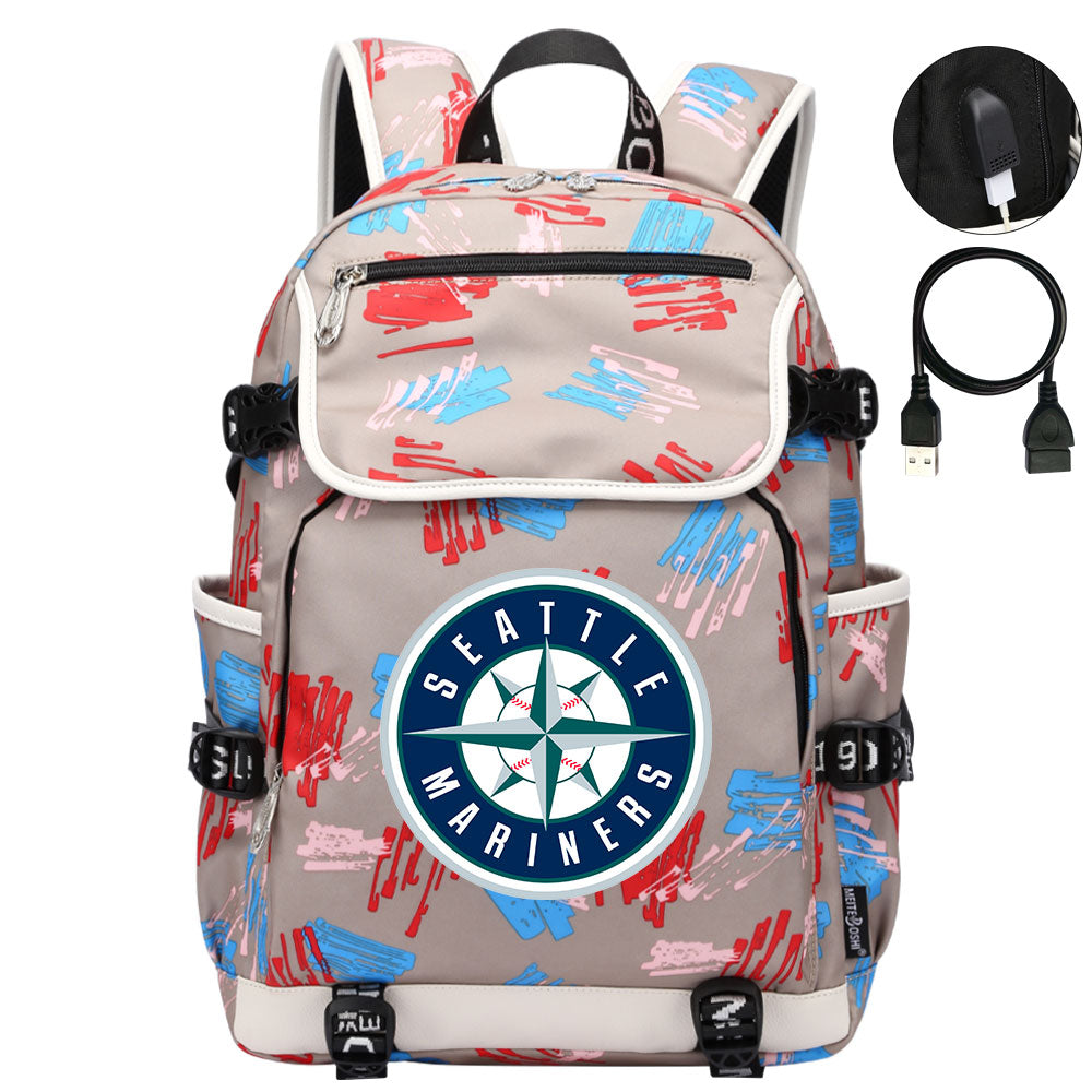 Seattle Mariners Backpack School Notebook Travel Bags