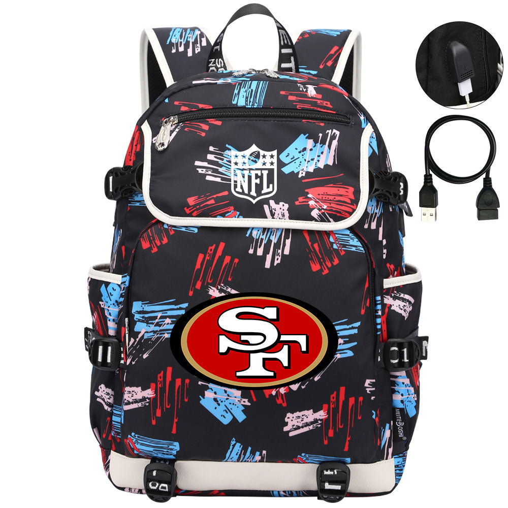 San Francisco 49ers Football Rugby Backpack School Notebook Travel Bags