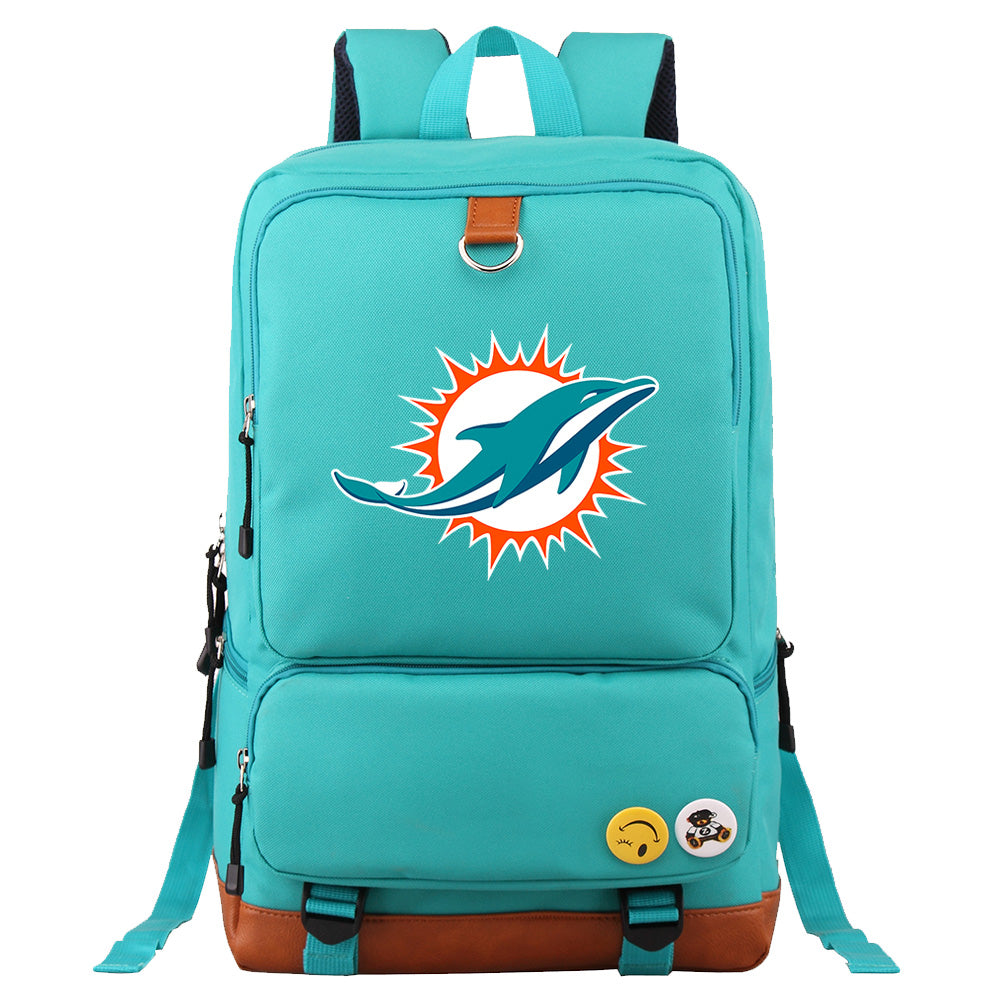 Miami Dolphins Football Team Rugby Proof Backpack NoteBook Laptop School Bag