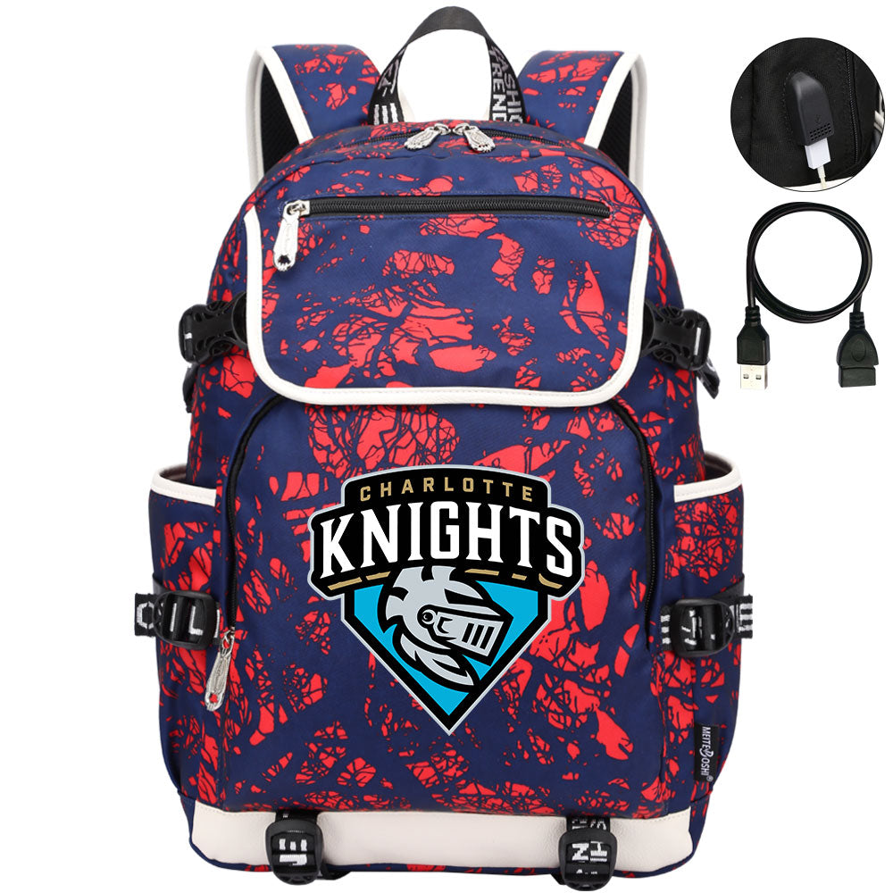 Charlotte Knights Backpack School Notebook Travel Bags