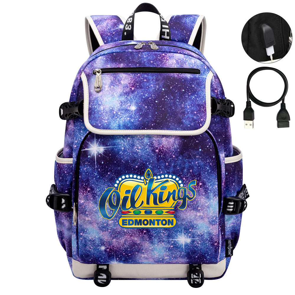 Edmonton Oil Kings Hockey League Backpack School Notebook Travel Bag