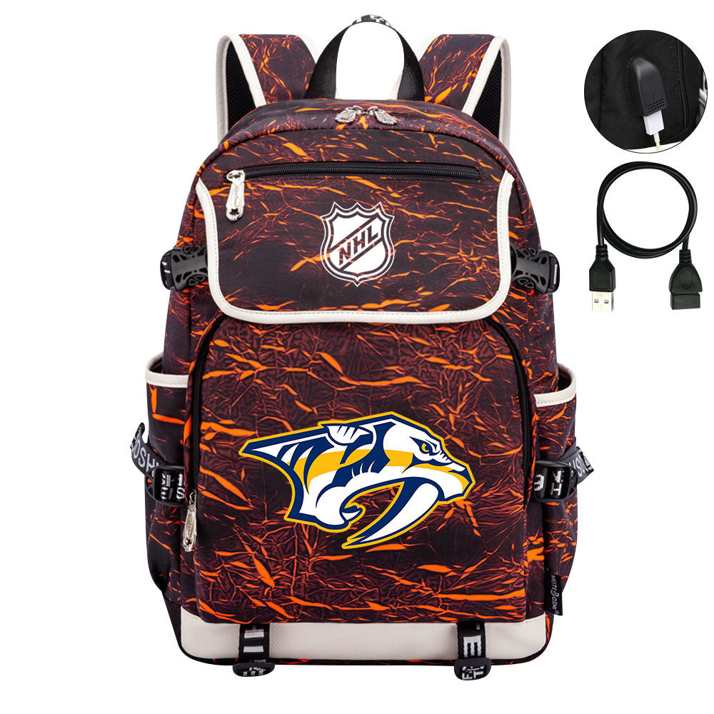 Nashville Predators Hockey League Backpack School Notebook Travel Bag