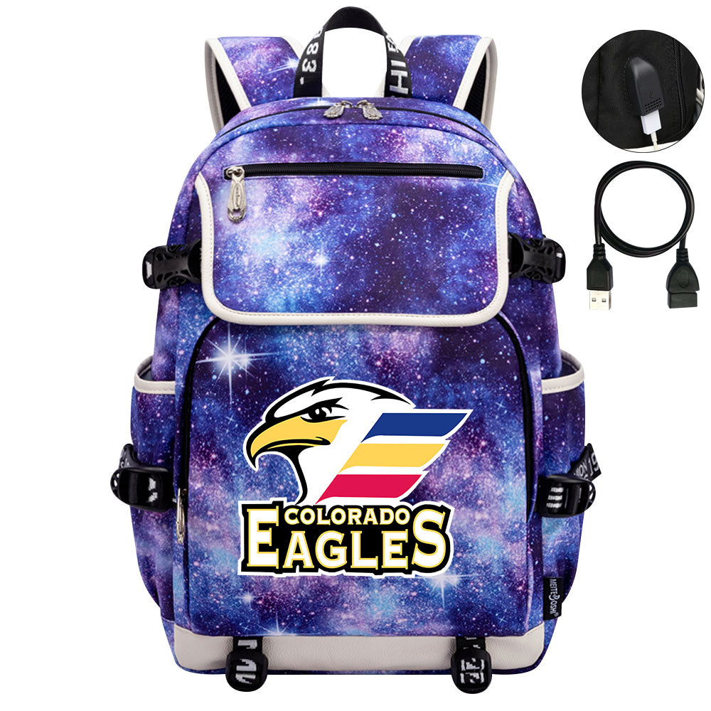 Colorado Eagles Hockey League Backpack School Notebook Travel Bag
