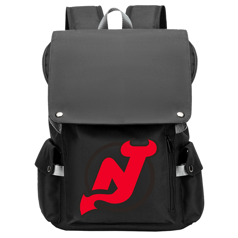 New Jersey Devils Hockey Team School Backpack Oxford Laptop Bag