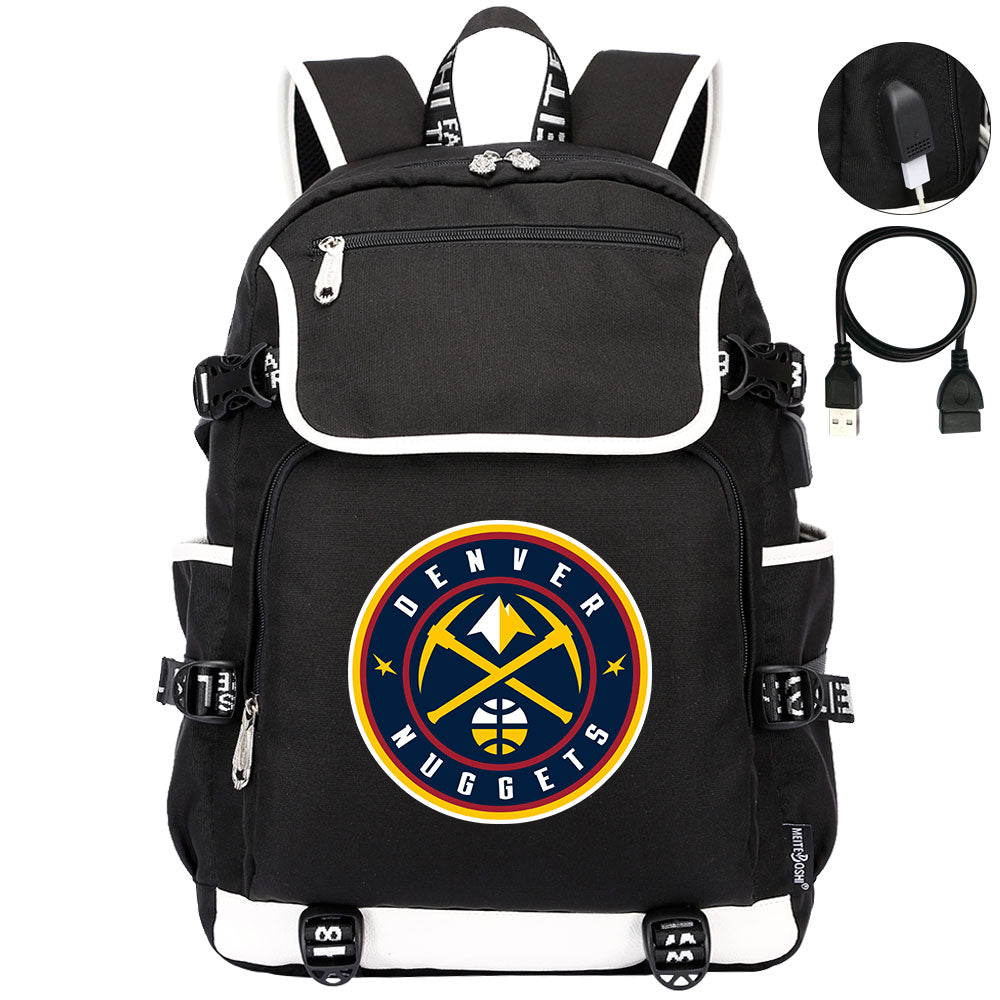 Denver Nuggets Backpack School Notebook Travel Bags