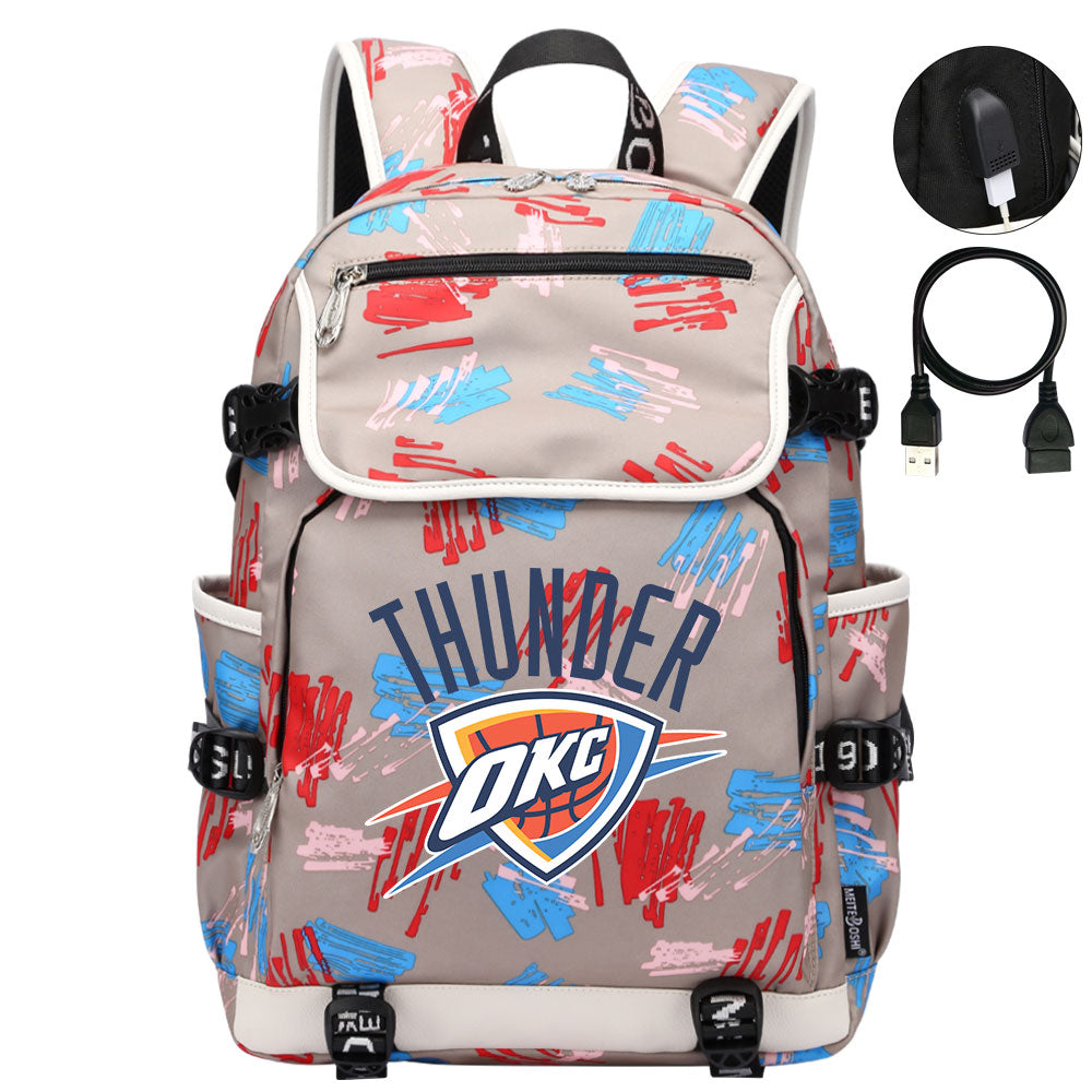 Oklahoma City Thunder Backpack School Notebook Travel Bags
