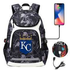 Kansas City Royals Backpack School Notebook Travel Bags With USB